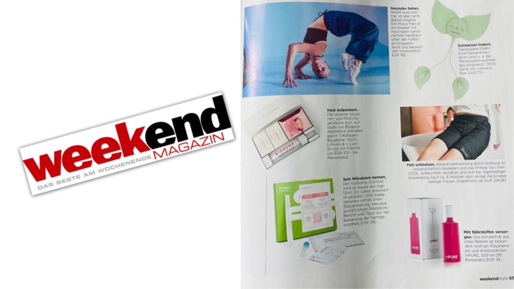 SlimCOOL wird in der neuesten Ausgabe der Zeitschrift Weekend Style empfohlen